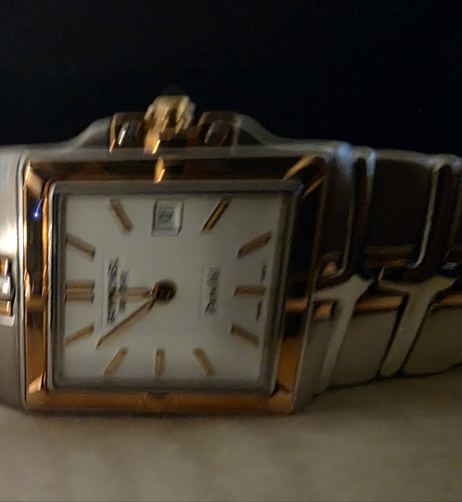 Men's Two-Tone Watch with White Dial
